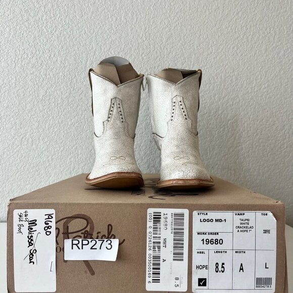 Rod Patrick Womens Cowboy Booties 8.5 A White Cowgirl Western Short Ankle Boots - Picture 11 of 12